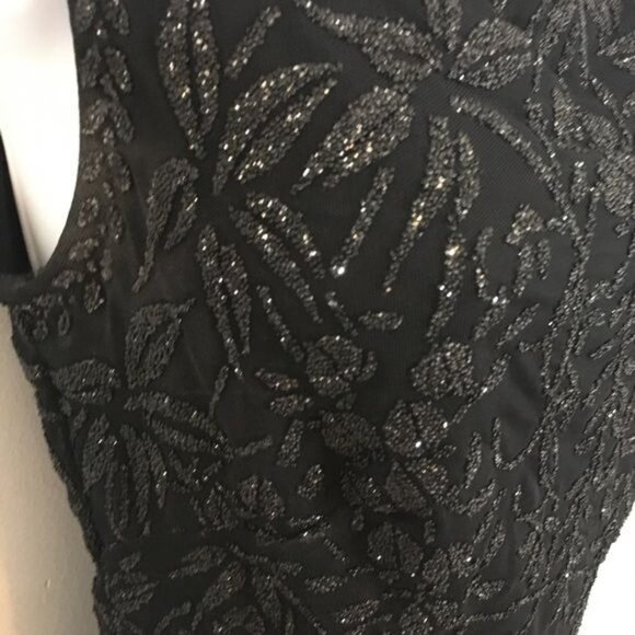 Tadashi Shoji Evening Gown 2 PC Beaded Sz 4 Black Special Occasion Maxi Dress - Picture 2 of 13